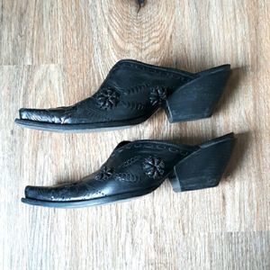 BCBGirls leather shootie mule